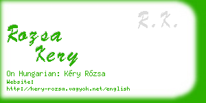 rozsa kery business card